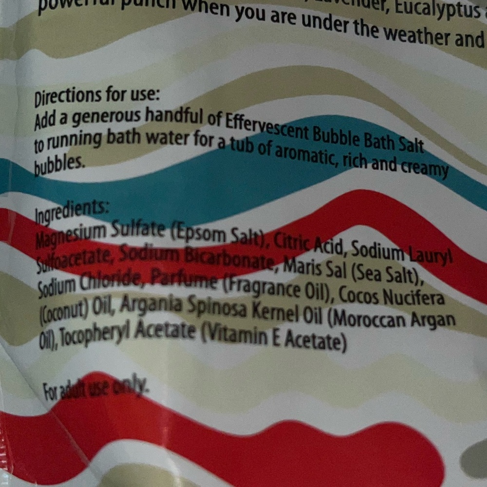 New Primal Elements BUBBLING BATH SALT COLD & FLU Coconut Oil Eucalyptus Tea - Picture 2 of 2